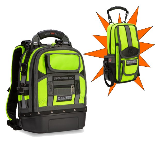 Veto Pro Pac TECH-PAC MC Hi-Viz YELLOW plus Free MB2 Hi-Viz YELLOW Meter Pouch