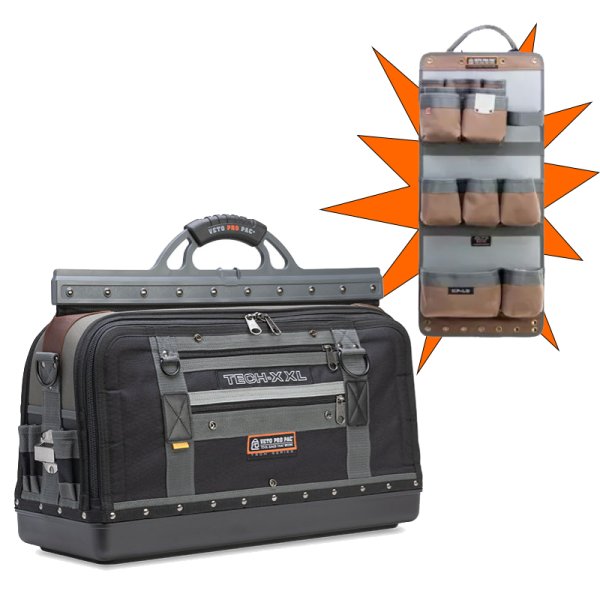 Veto Pro Pac TECH-XXL Large Technicians Tool Bag plus KP-LC Pocket Panel