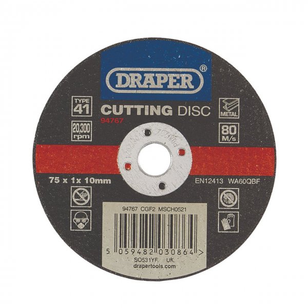 Draper 94767 Metal Cutting Disc 75 x 1 x 10mm