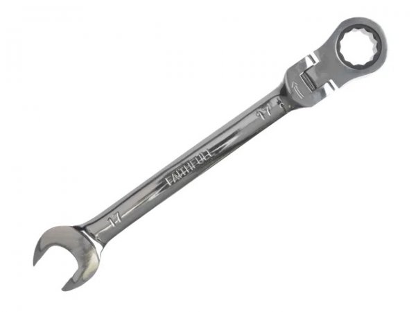 Faithfull FAISPARAT17 Ratchet Combination Spanner Flex Head CV 17mm