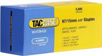 TacWise 0303 97/15 mm Galvanised Narrow Crown Staples Silver Pack of 5000