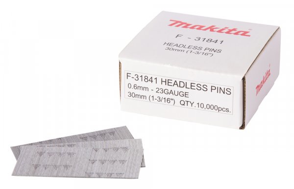 Makita F-31841 Galvanised Pin Nail 0.6 x 30mm 23 Ga 10000 pcs