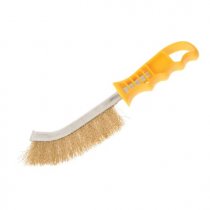 Faithfull FAIWBHANDB Wire Scratch Brush Brass Yellow Handle