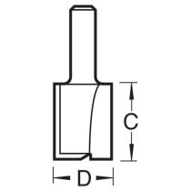 Trend C033X1/4TC Two flute cutter 25.4mm diameter