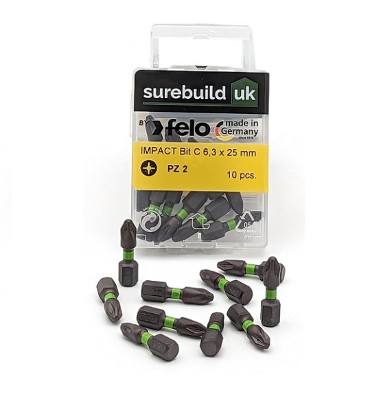 surebuild uk SBFEIMP10 PZ2 Impact Bit - Pack of 10