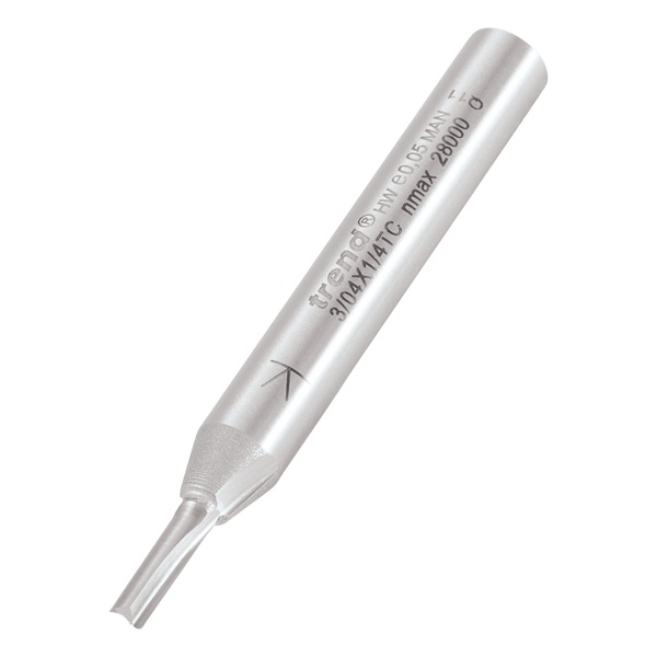 Trend 3/04X1/4TC - Two flute cutter 2.5mm diameter