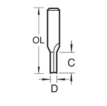 Trend 3/04X1/4TC - Two flute cutter 2.5mm diameter