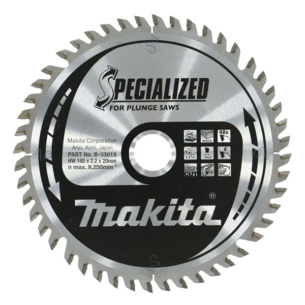Makita B-33015 Circular Saw Blade Specialized TCT 165x20mm 48T