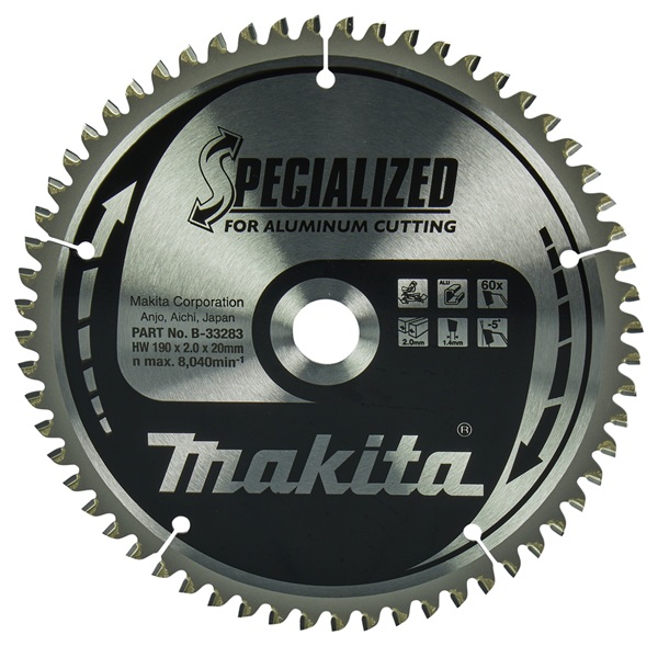 Makita B-33283 Circular saw blade Specialized T.C.T 190 x 20 mm 60 T