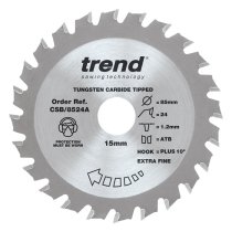 Trend CSB/8524A Wood Circular Saw Blade 85mm x 15mm x 24T