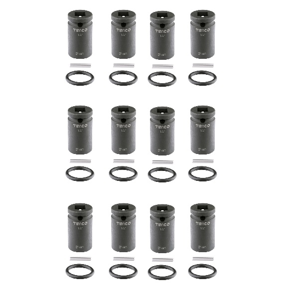 Timco 228164(12) Scaffolders Impact Socket 21 x 52mm Pack of 12