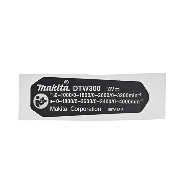 Makita 857A18-6 Name Plate DTW300