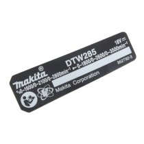 Makita 852T92-3 Name Plate for DTW285