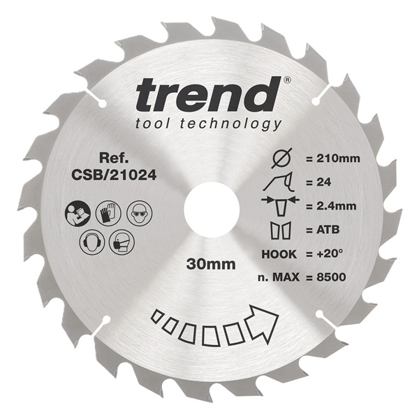Trend CSB/21024 Wood Circular Saw Blade 210mm x 30mm x 24T