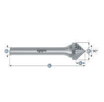 T2800 Tungsten Carbide Burr 90 degrees Counter Sink