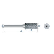 T1242 Tungsten Carbide Burr Cylinder Shape with End Cut