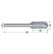 C1020 Tungsten Carbide Burr Ball Nosed Cylinder Shape
