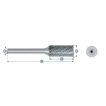 T1102 Tungsten Carbide Burr Cylinder with End Cut Shape