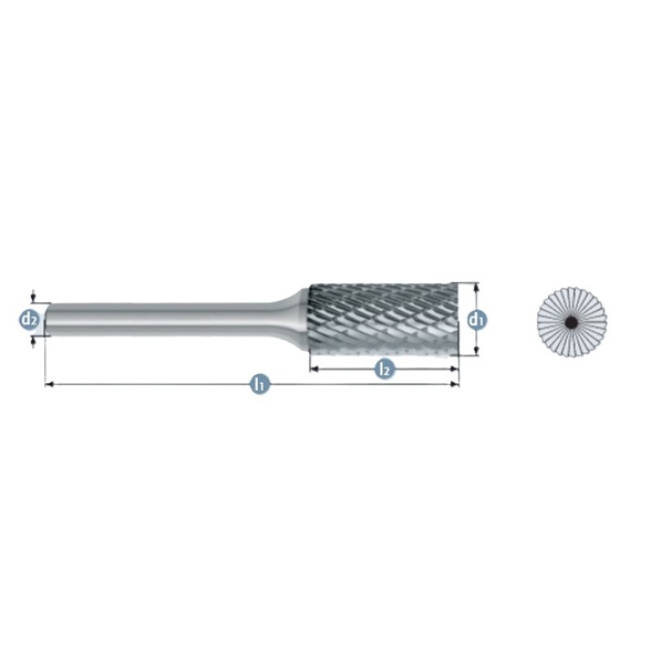 T1202 Tungsten Carbide Burr Cylinder with End Cut Shape