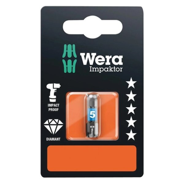 Wera 073905 840/1 Impaktor Bit Hex-plus 5mm x 25mm