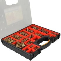 ForgeFix XMS25SCREWS Multi-Purpose Pozi Drive Wood Screws Organiser Pro 1500 Piece Set