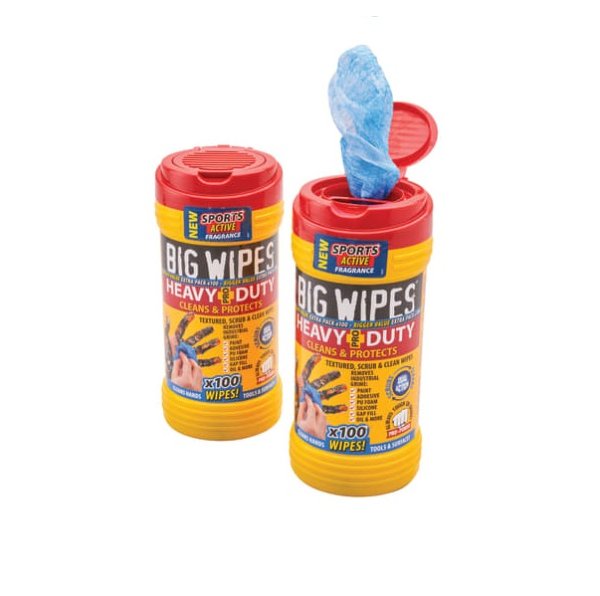 Big Wipes XMS25WIPES Heavy Duty Pro+ Wet Wipes Tub of 100 Twin Pack