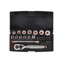 Bahco XMS25SS14 Special Edition 25 Piece 1/4″ Drive Metric Socket and Bit Set 4 - 13mm All Metal