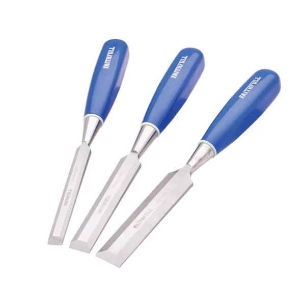 Faithfull XMS25CHISEL3 Blue Bevel Edge Chisel Set of 3