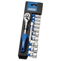 Draper 16371 Metric Socket and Ratchet Set 3/8inch Sq. Dr. 12 Piece