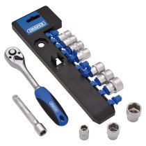 Draper 16371 Metric Socket and Ratchet Set 3/8inch Sq. Dr. 12 Piece