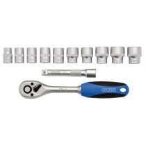 Draper 16371 Metric Socket and Ratchet Set 3/8inch Sq. Dr. 12 Piece