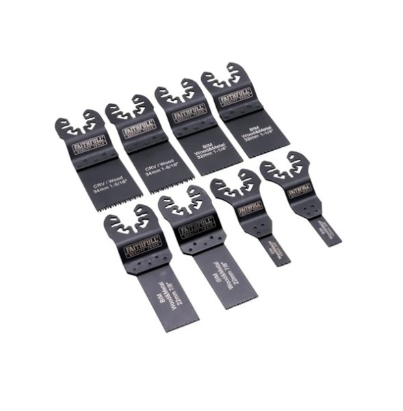 Faithfull XMS25MULTI8 8 Piece Mixed Multi-Tool Blade Set