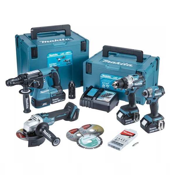 Makita DLX4195JX1 18v LXT 4 Piece Combo Kit with 3x 5.0Ah Batteries