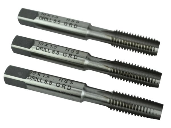 Faithfull FAIHSSTM10 HSS Straight Flute Tap Set M10 x 1.50 3 Piece