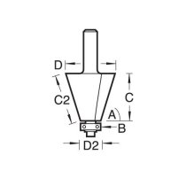 Trend C138BX1/4TC Self guided chamfer 67.5 degrees x 22.2mm cut