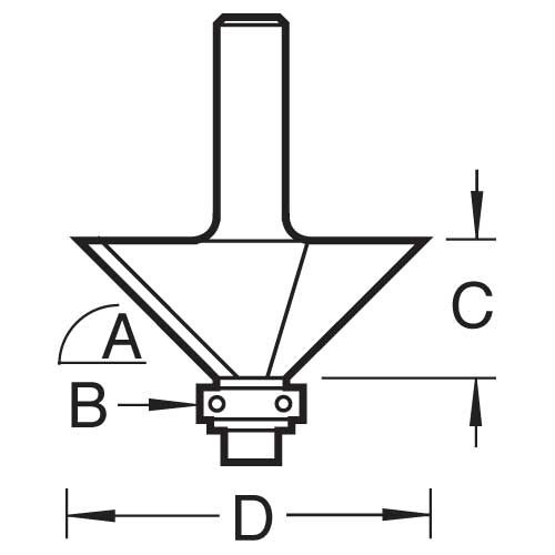 Trend C049X1/2TC Self Guided Chamfer Angle=45 Degrees x 12.7mm Cut