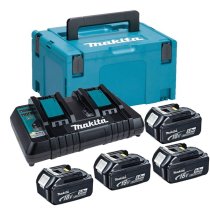 Makita PWRPCK 4 18v 5Ah Batteries and Double Charger Pack