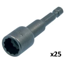 PTI MA11BI 11mm Bi-Hex Non Magnetic Tek Screw Driver Adaptor (PACK of 25)