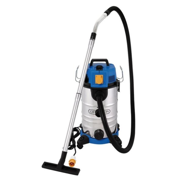 Draper 28229 110V M-Class Wet and Dry Vacuum Cleaner with Power Take-Off 35L 1100W