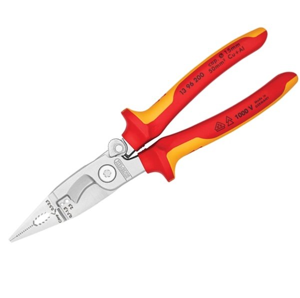 Knipex KPX1396200 13 96 200 VDE Multifunctional Installation Pliers with Opening Spring 200mm