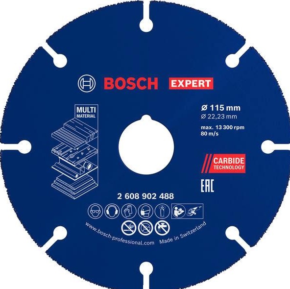Bosch 2608902488 Expert Multi Material Carbide Cutting-Off Wheel 115 x 22.23mm