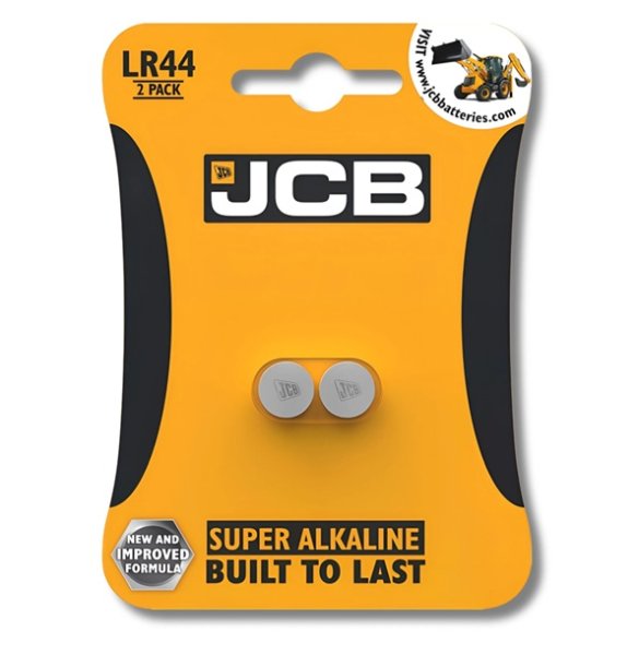 JCB LR44JCBB2 LR44 1.5V (2 Pack) Button Battery by JCB