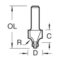 Trend MB/06X1/4TC Mini Guided Round Over Radius 2.4mm x 9.5mm