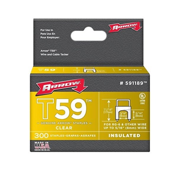 Arrow ARR591189 T59 Insulated Staples Clear 8 x 8mm Box 300