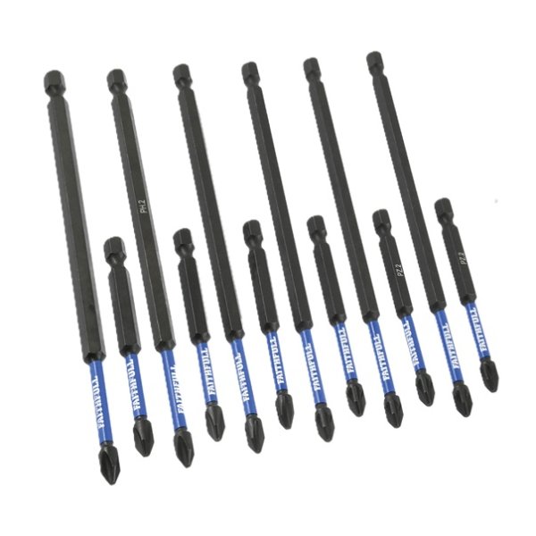 Faithfull XMS26SBIT12 Impact Screwdriver Bit Set 12 Pieces