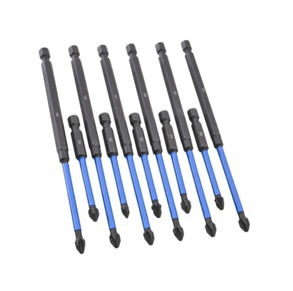 Faithfull XMS26SBIT12 Impact Screwdriver Bit Set 12 Pieces